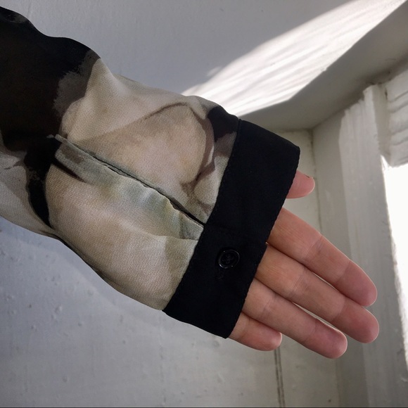 Sheer Mesh, Long Sleeved Button Down Tunic - Picture 7 of 8